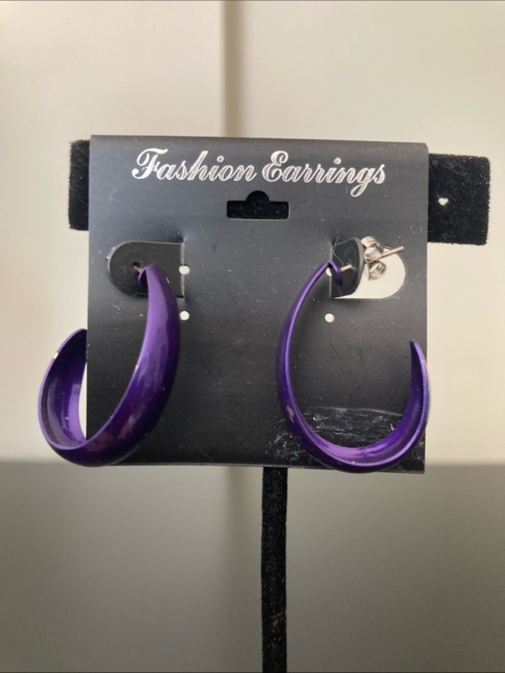 Fashion Jewelry Bold Purple Hoop Earrings